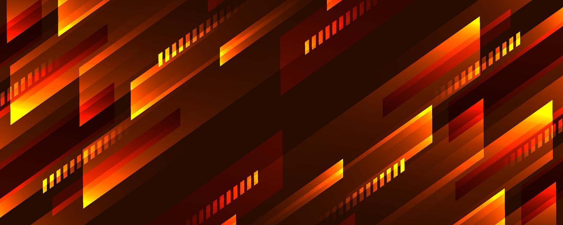 3D brown techno geometric background on dark space with glow lines motion effect decoration. Modern graphic design element high speed panoramic style concept for banner, flyer, card, or brochure cover vector