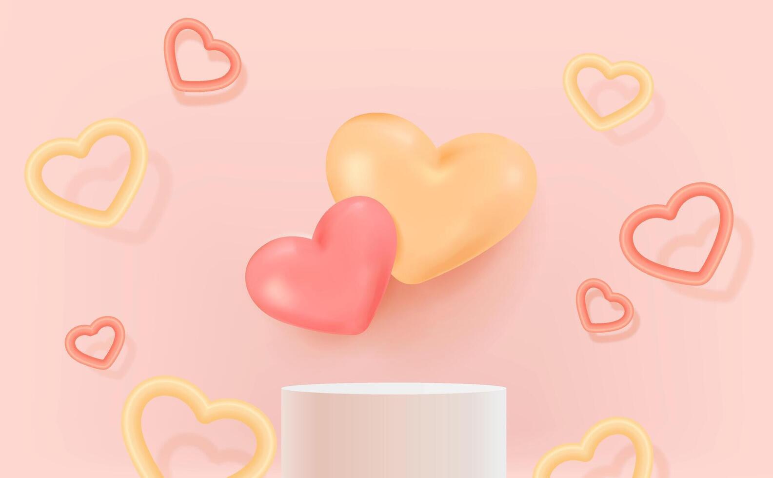 san valentin día podio para producto presentación.3d representación vector