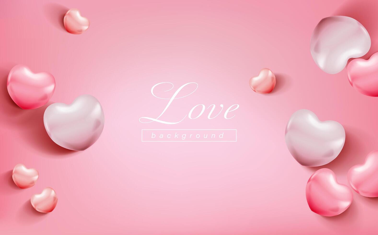 Heart background in pink color for valentine card design vector