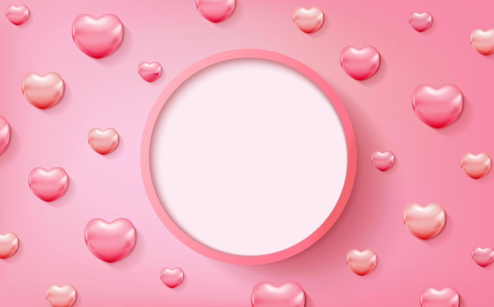 Heart background in pink color for valentine card design vector