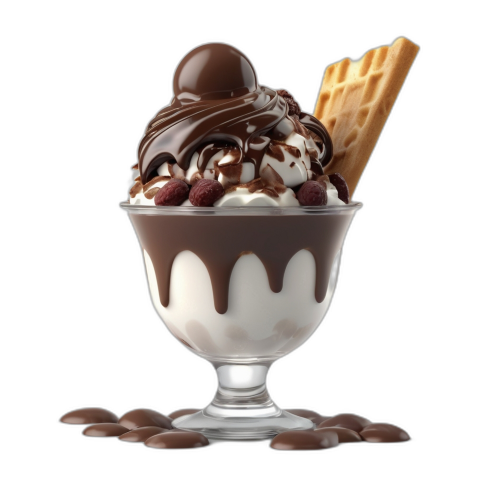 3d rendered delicious chocolate sundae 38846540 PNG