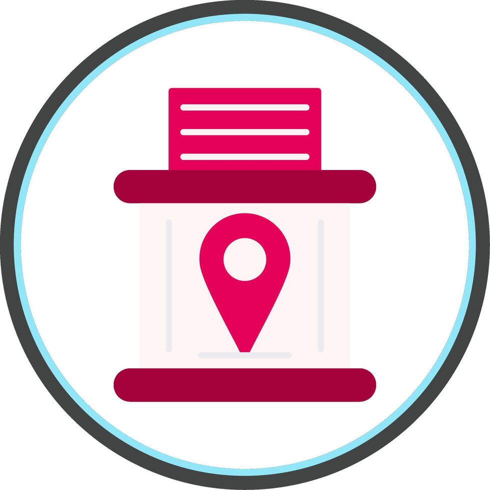 Telephone Booth Flat Circle Icon vector
