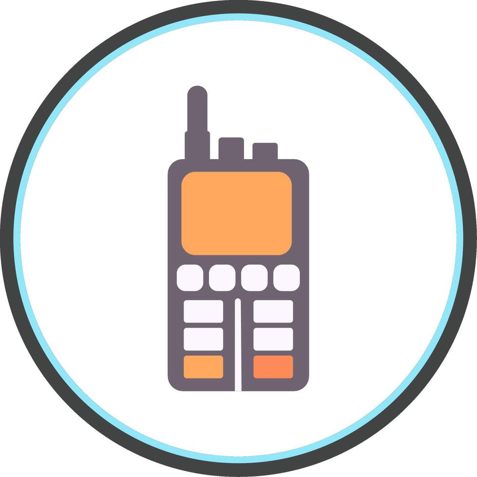 Walkie Talkie Flat Circle Icon vector