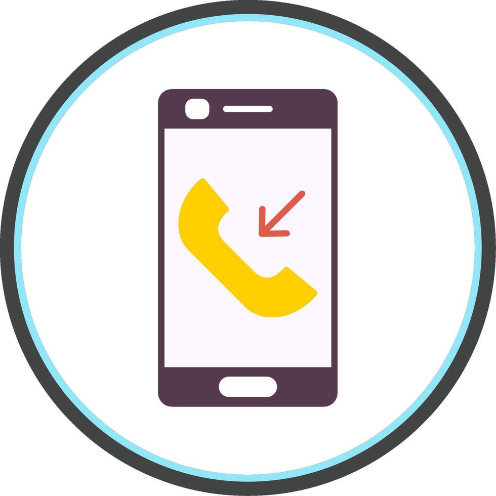 Incoming Call Flat Circle Icon vector
