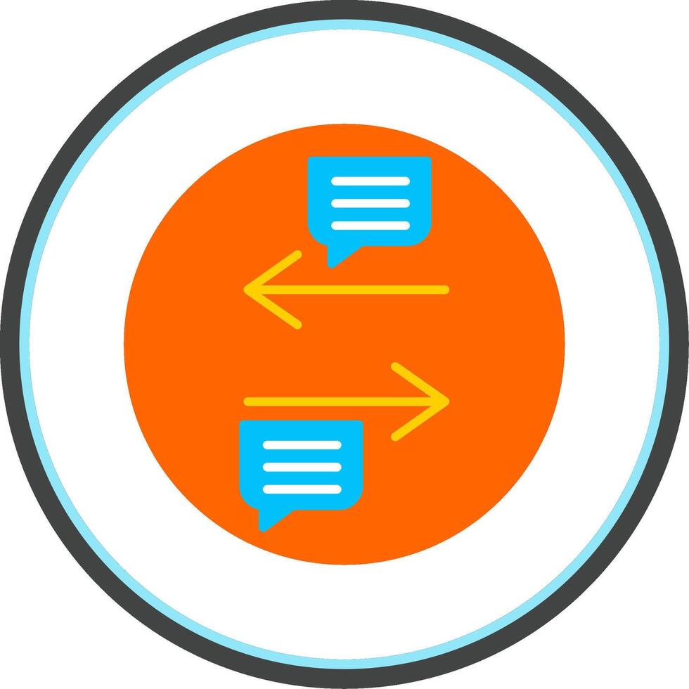 Transfer Flat Circle Icon vector