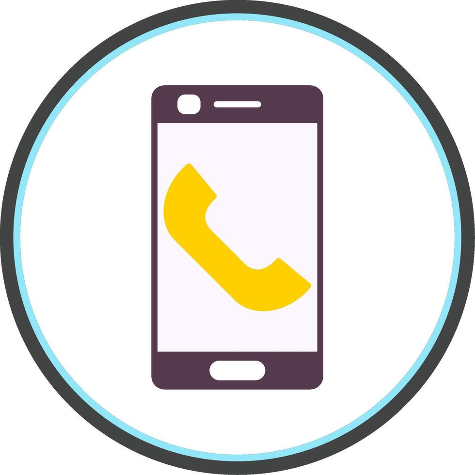 Phone Flat Circle Icon vector