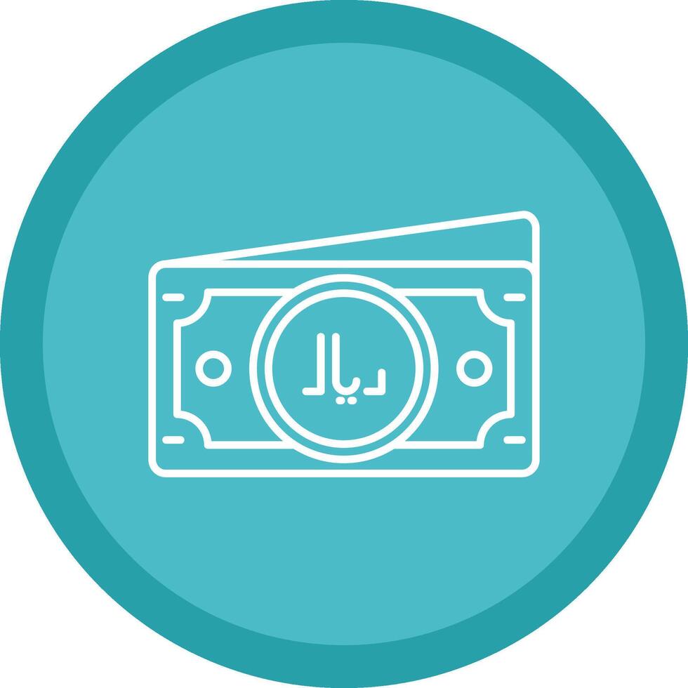 Riyal Flat Circle Multicolor Design Icon vector