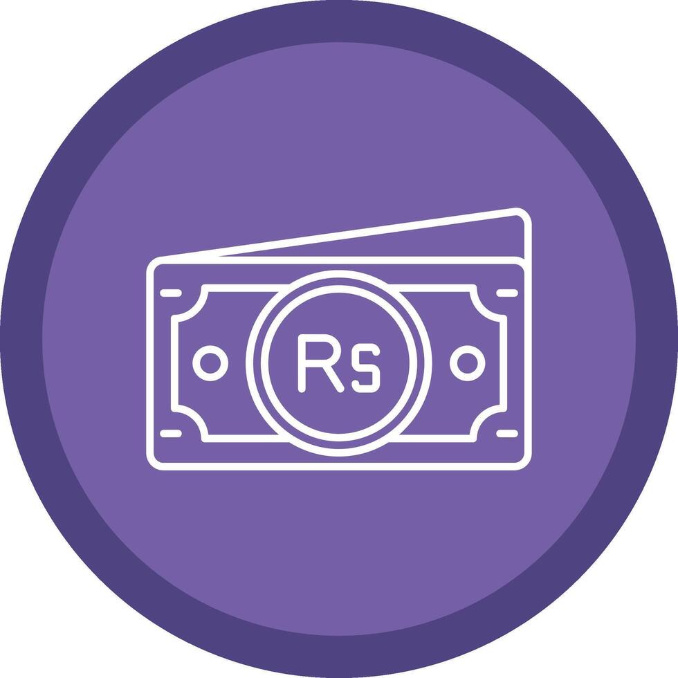 Rupee Flat Circle Multicolor Design Icon vector