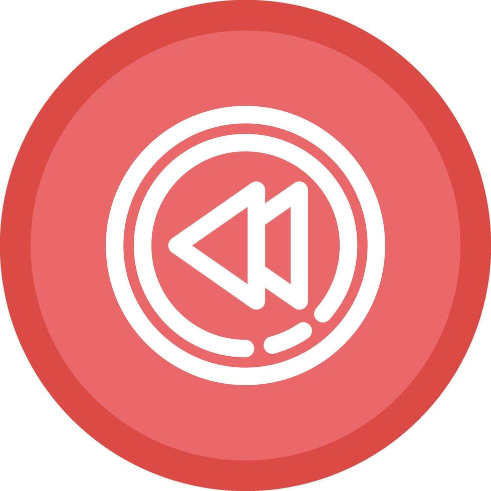 Rewind Flat Circle Multicolor Design Icon vector