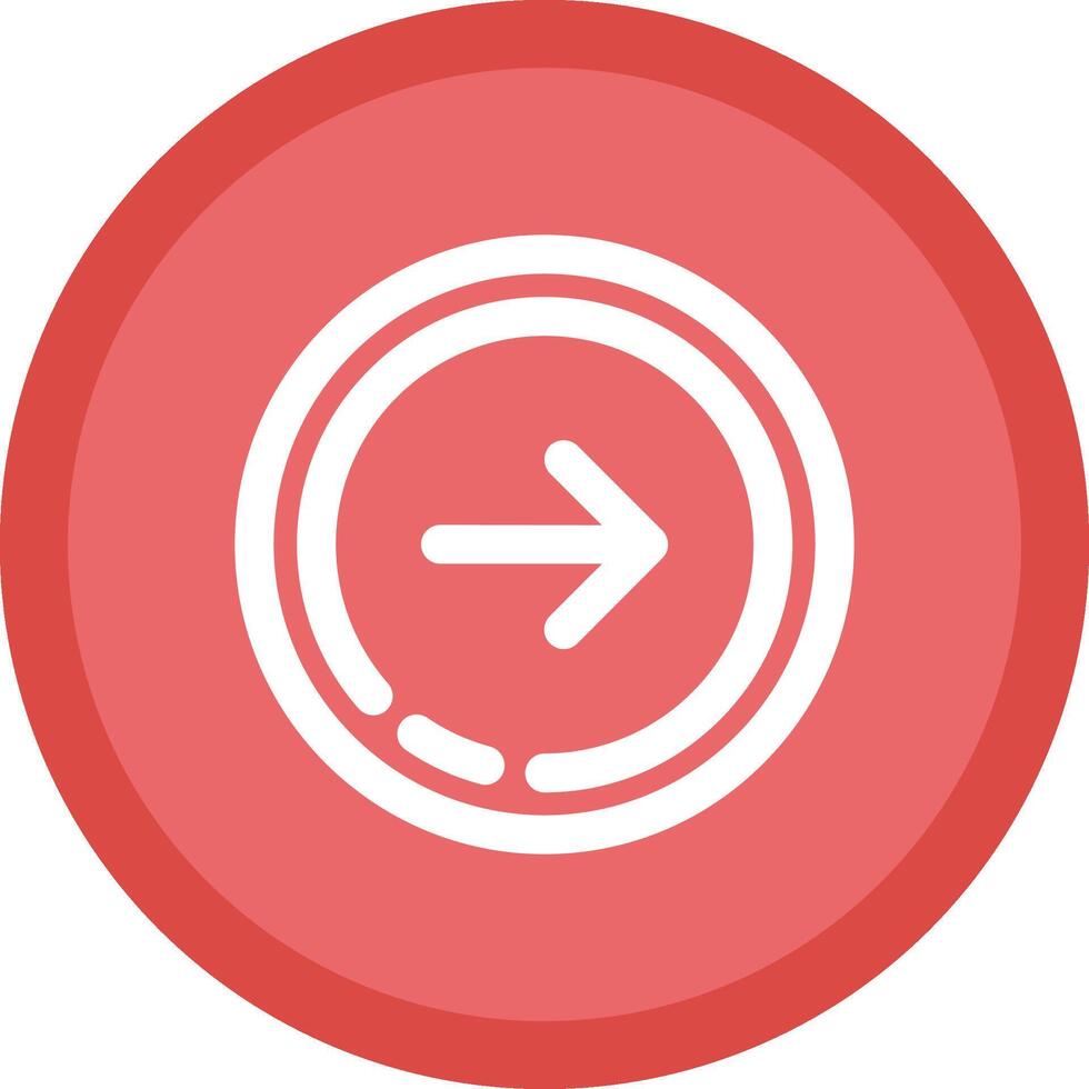 Right arrow Flat Circle Multicolor Design Icon vector