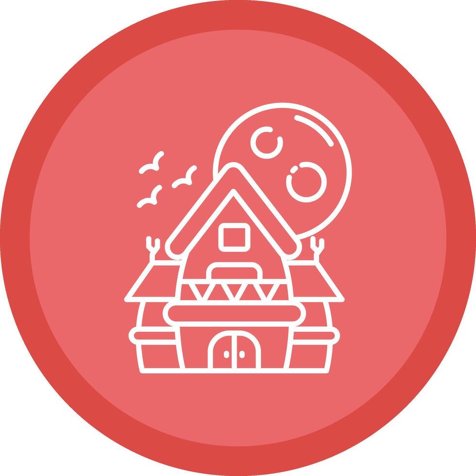 Haunted house Flat Circle Multicolor Design Icon vector