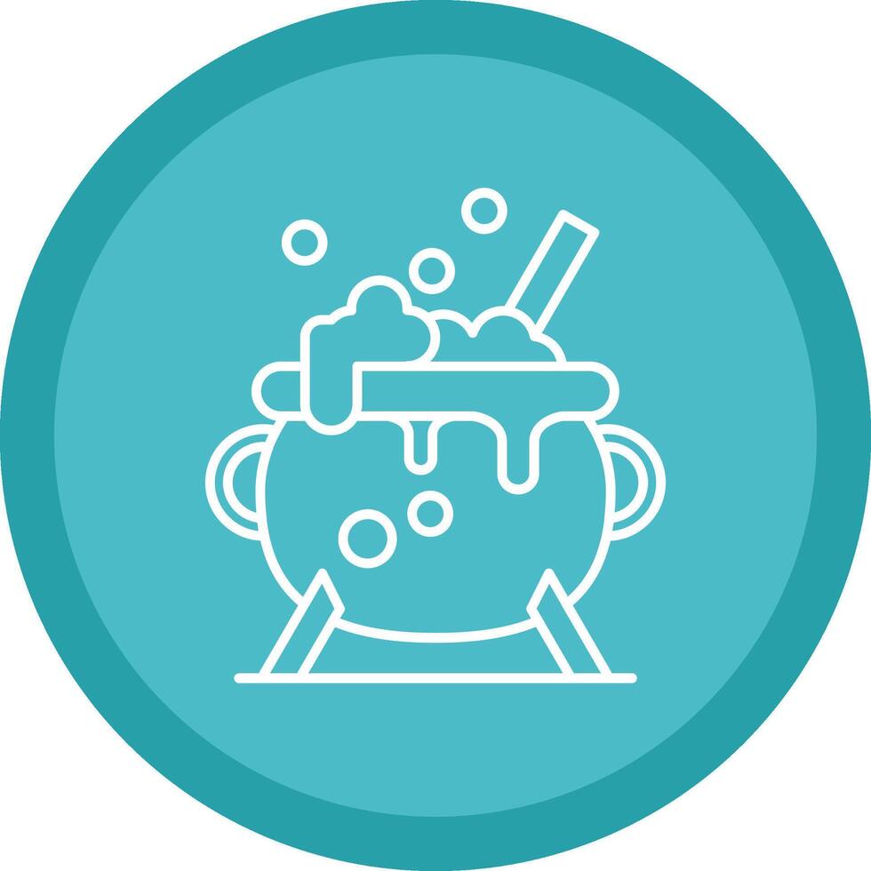 Cauldron Flat Circle Multicolor Design Icon vector