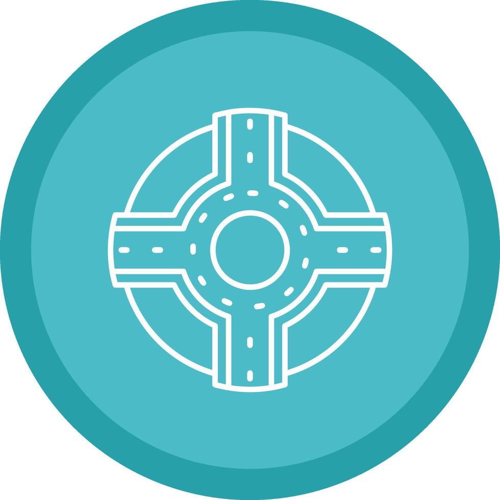 Roundabout Flat Circle Multicolor Design Icon vector