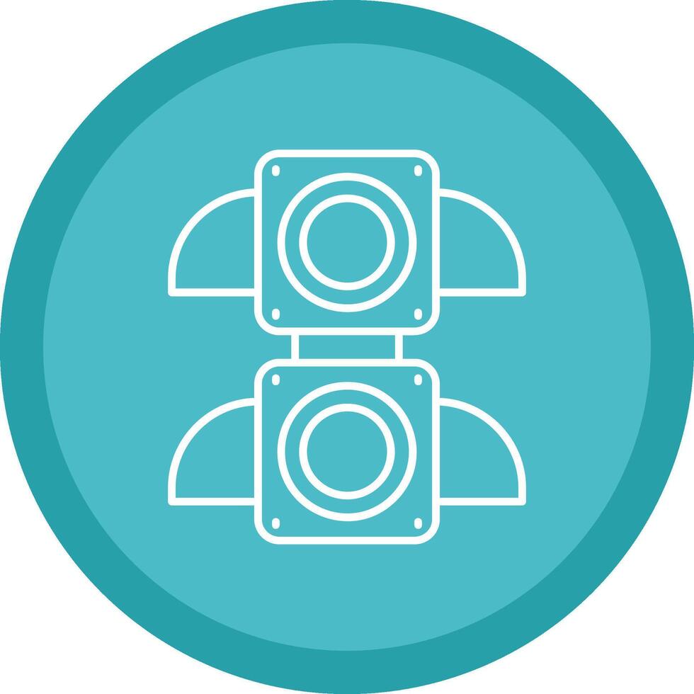 Traffic light Flat Circle Multicolor Design Icon vector