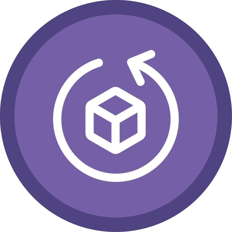 Rotate object Flat Circle Multicolor Design Icon vector