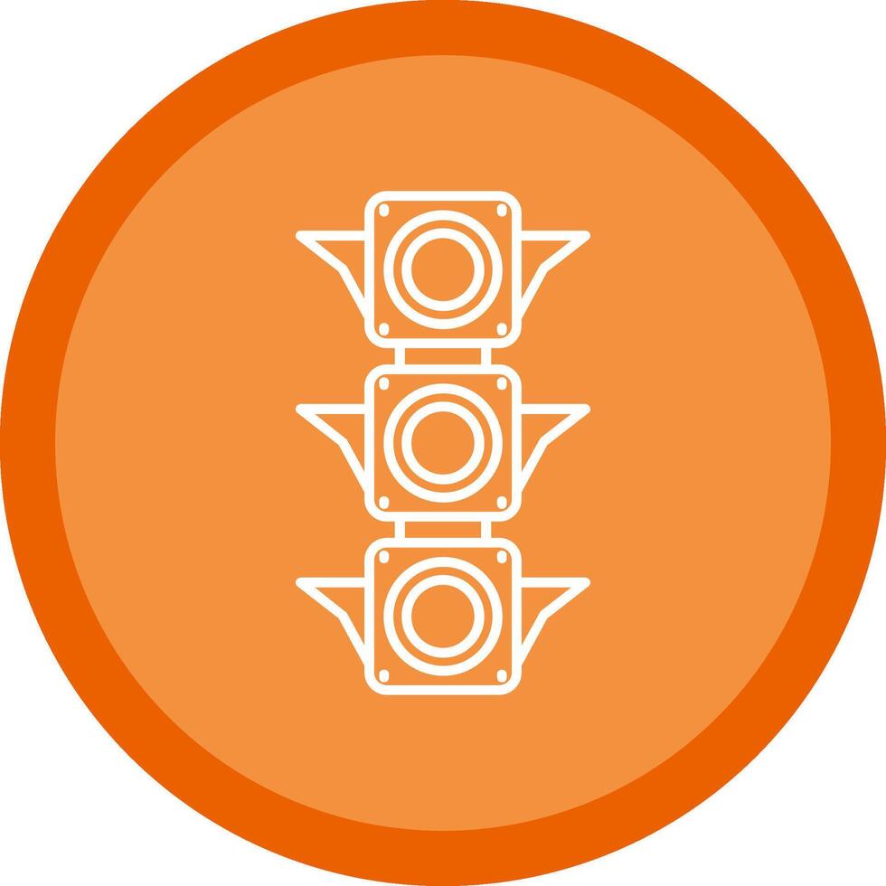 Traffic light Flat Circle Multicolor Design Icon vector