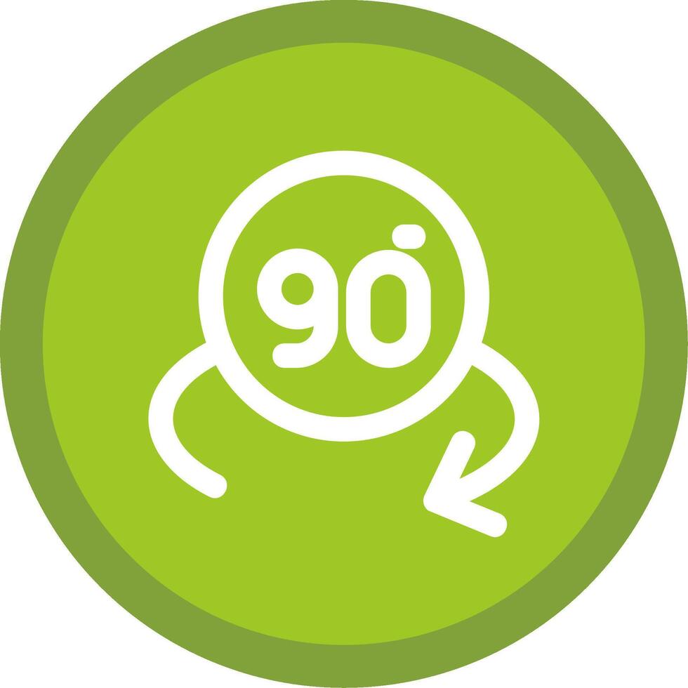 Rotate angle 90 Flat Circle Multicolor Design Icon vector