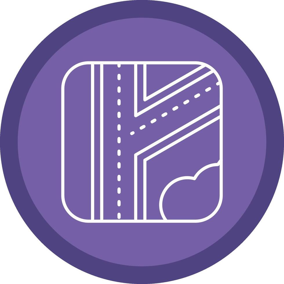Road Flat Circle Multicolor Design Icon vector