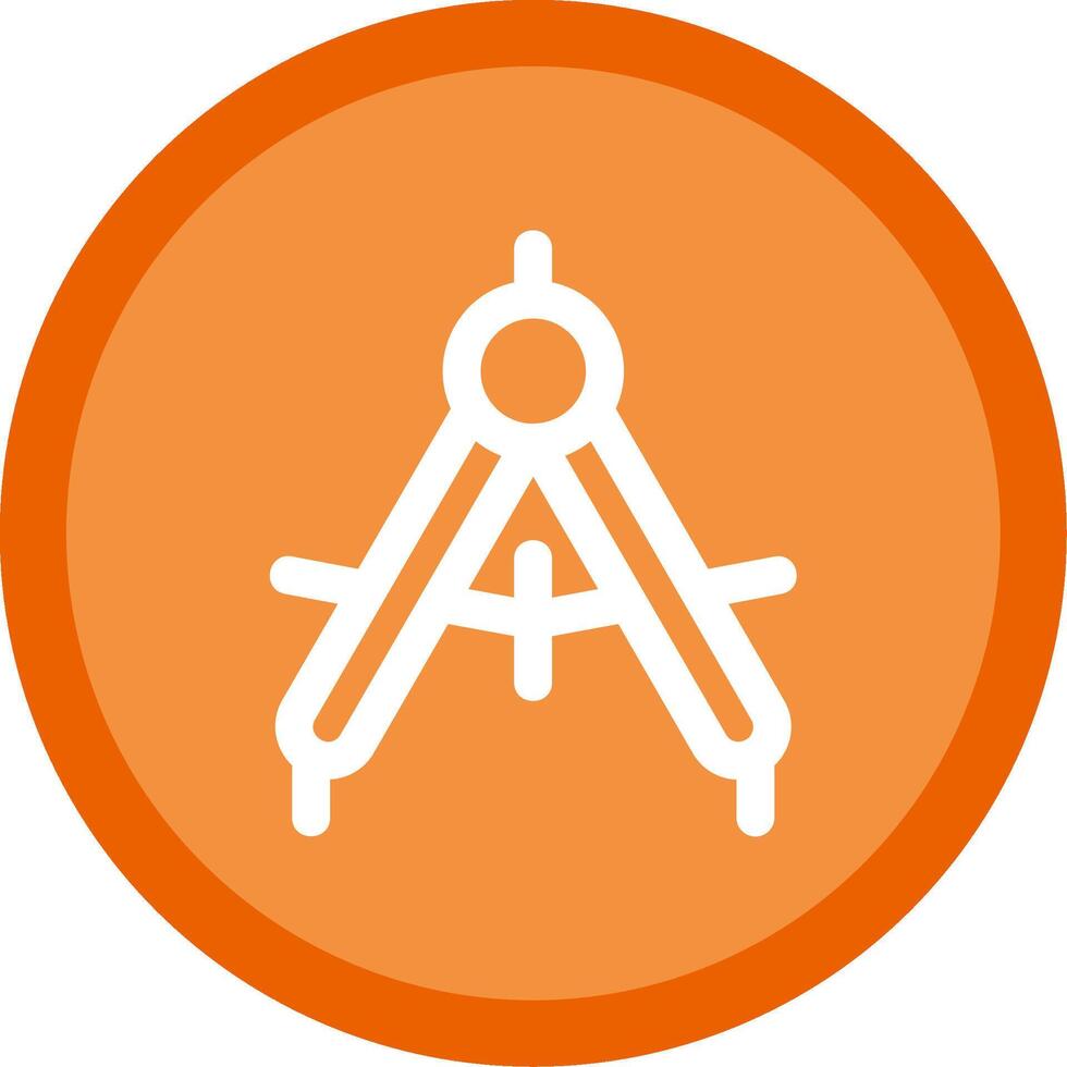 Drawing compass Flat Circle Multicolor Design Icon vector