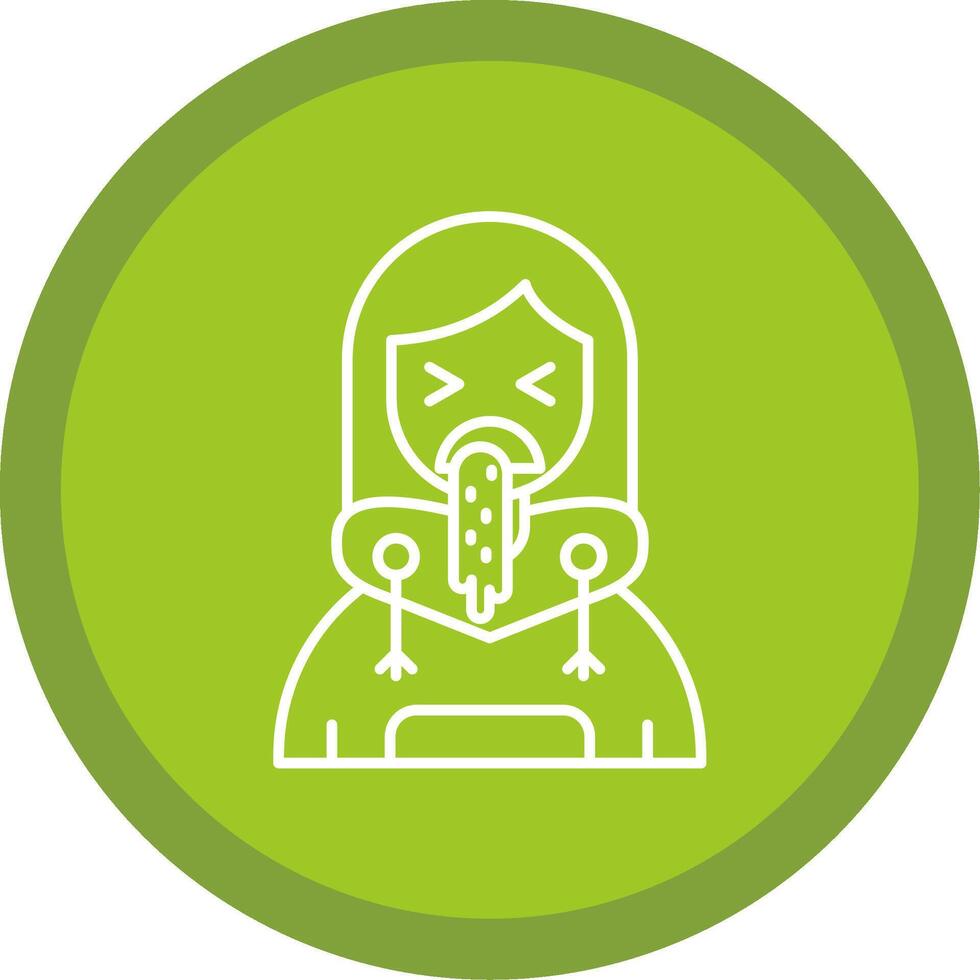 Vomit Flat Circle Multicolor Design Icon vector