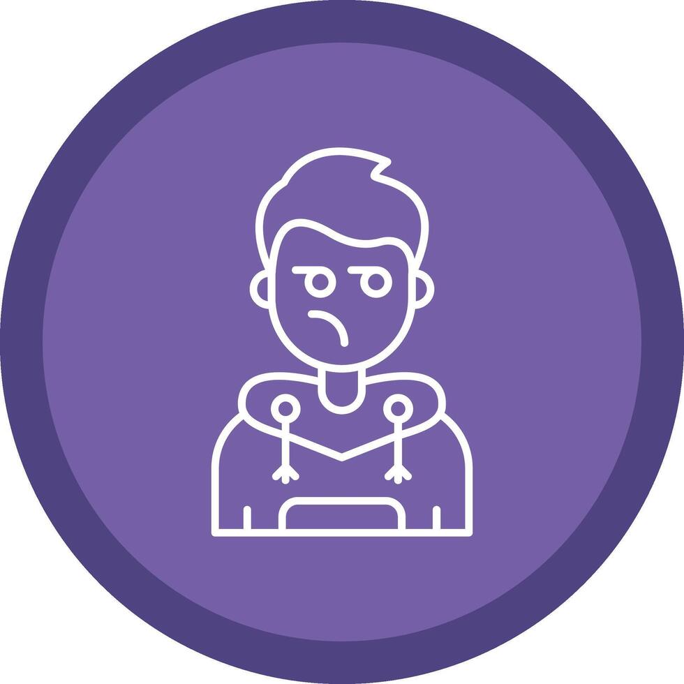 Suspicious Flat Circle Multicolor Design Icon vector