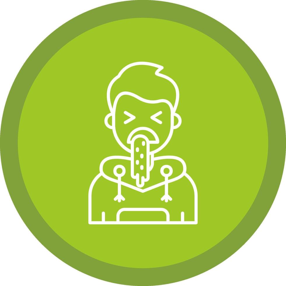 Vomit Flat Circle Multicolor Design Icon vector