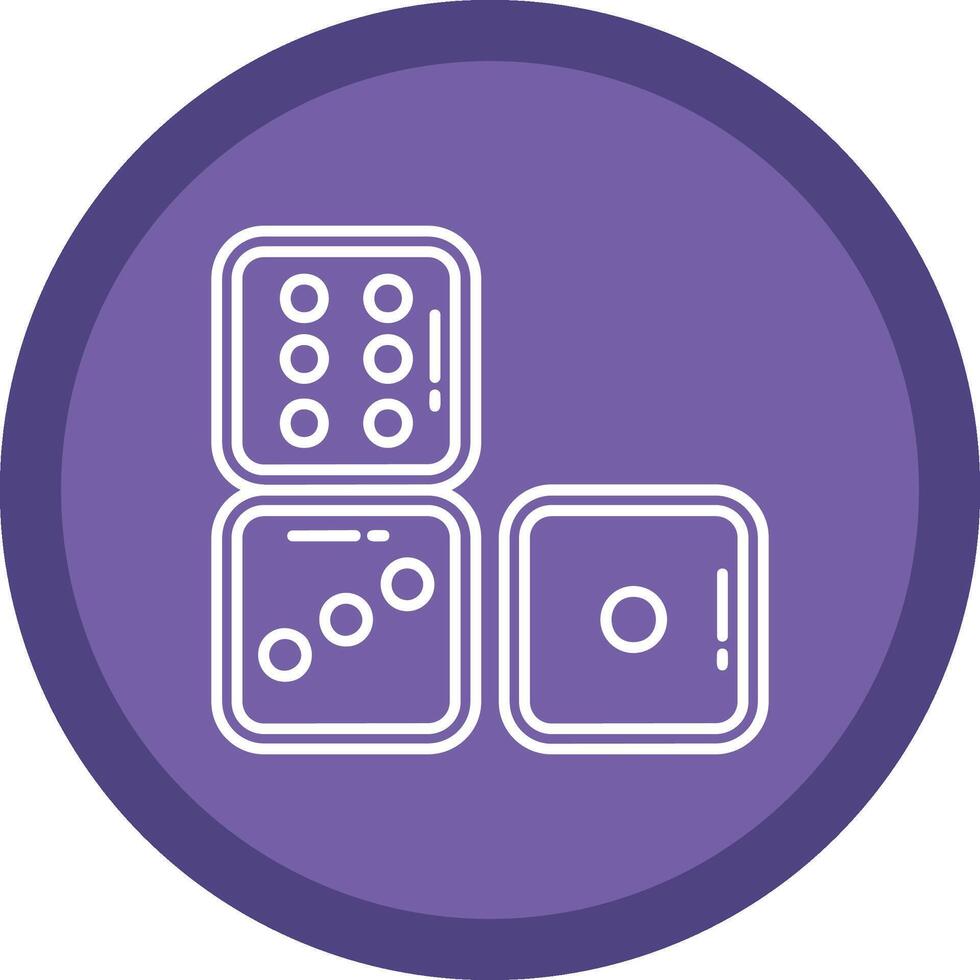 Dices Flat Circle Multicolor Design Icon vector