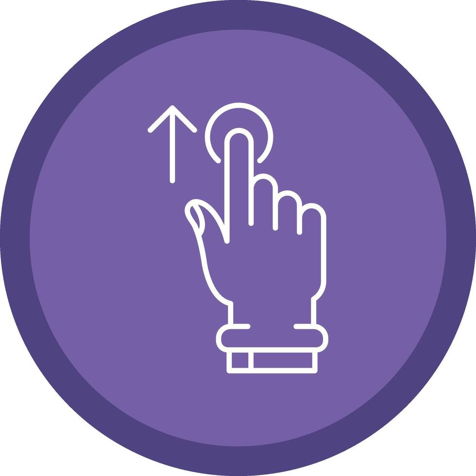 Tap and Move Up Flat Circle Multicolor Design Icon vector