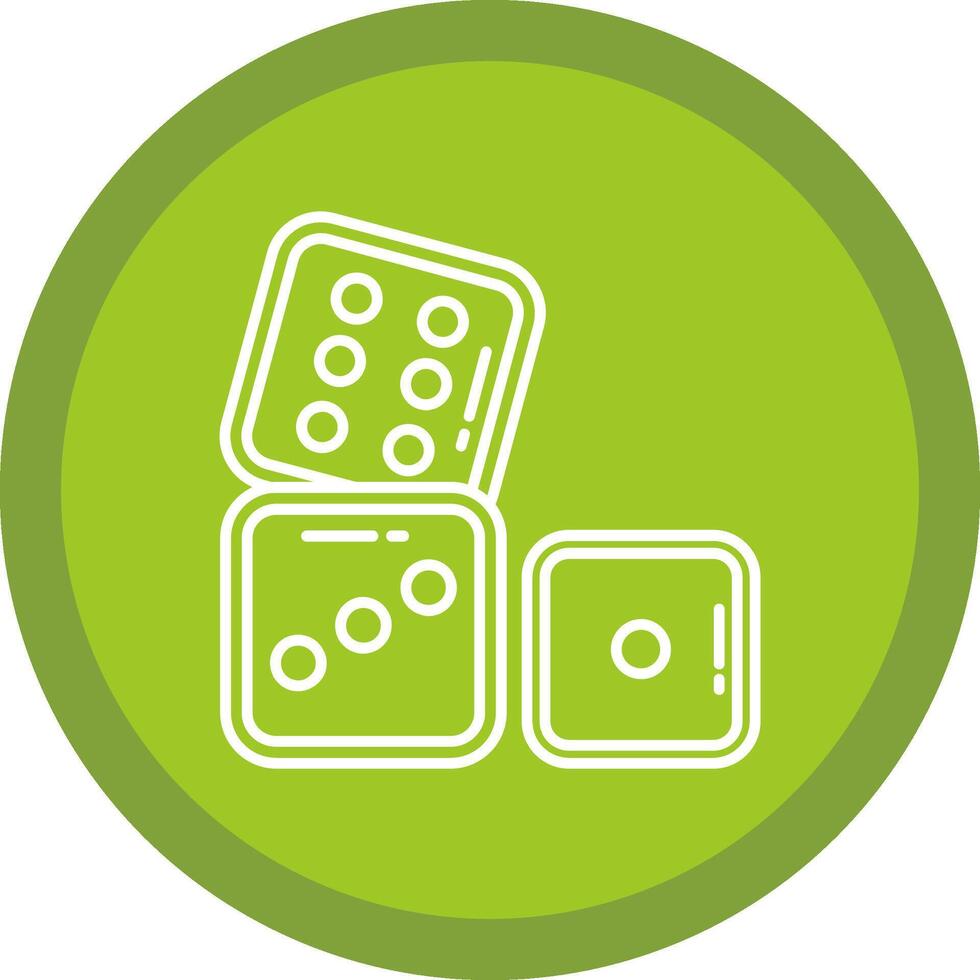 Dices Flat Circle Multicolor Design Icon vector