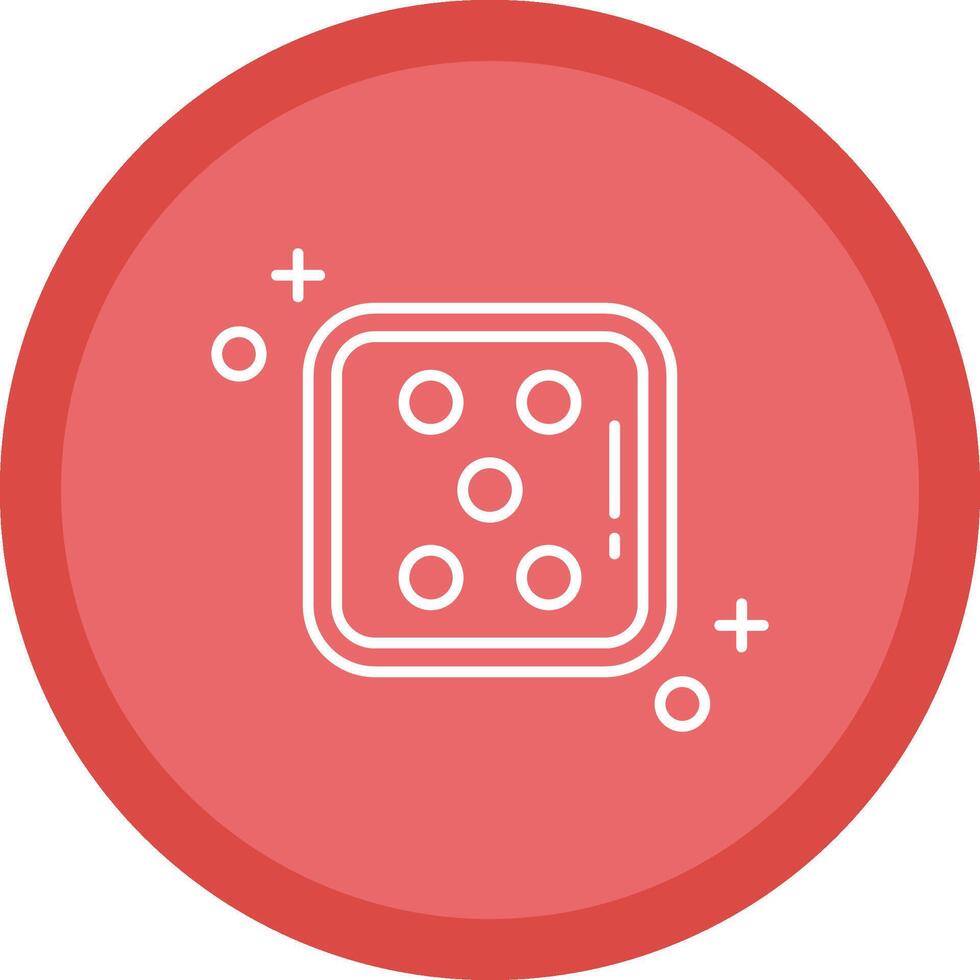 Dice five Flat Circle Multicolor Design Icon vector