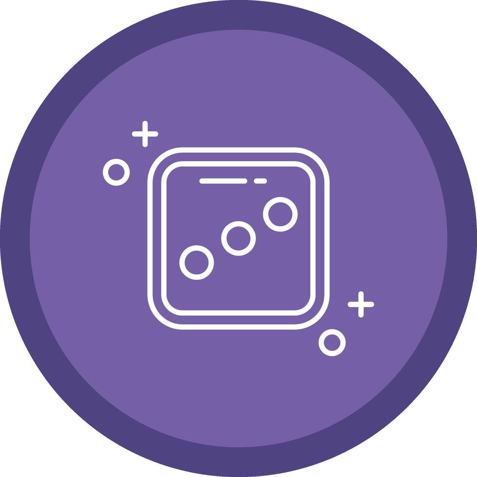 Dice three Flat Circle Multicolor Design Icon vector