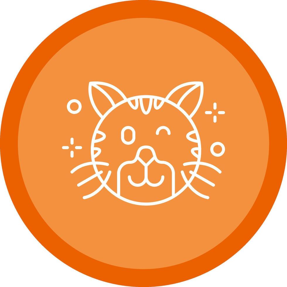 Wink Flat Circle Multicolor Design Icon vector