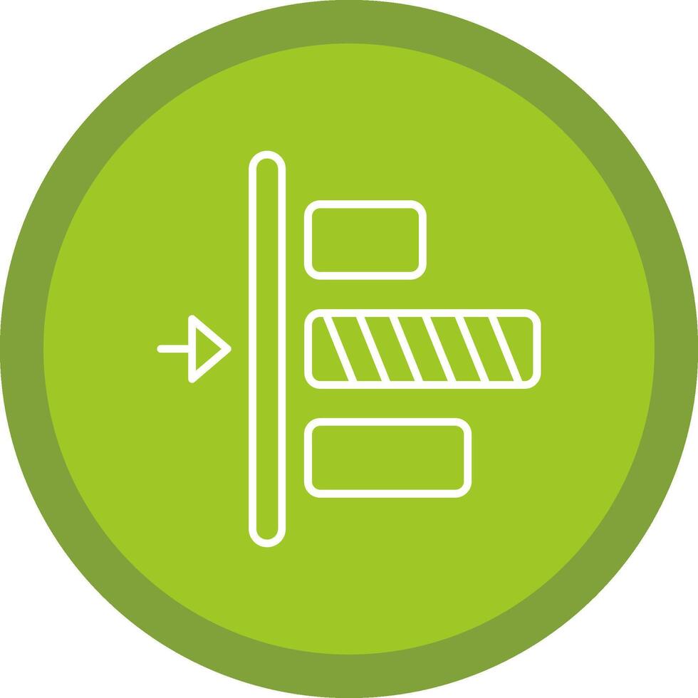 Left alignment Flat Circle Multicolor Design Icon vector