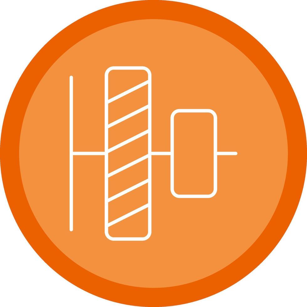Vertical alignment Flat Circle Multicolor Design Icon vector