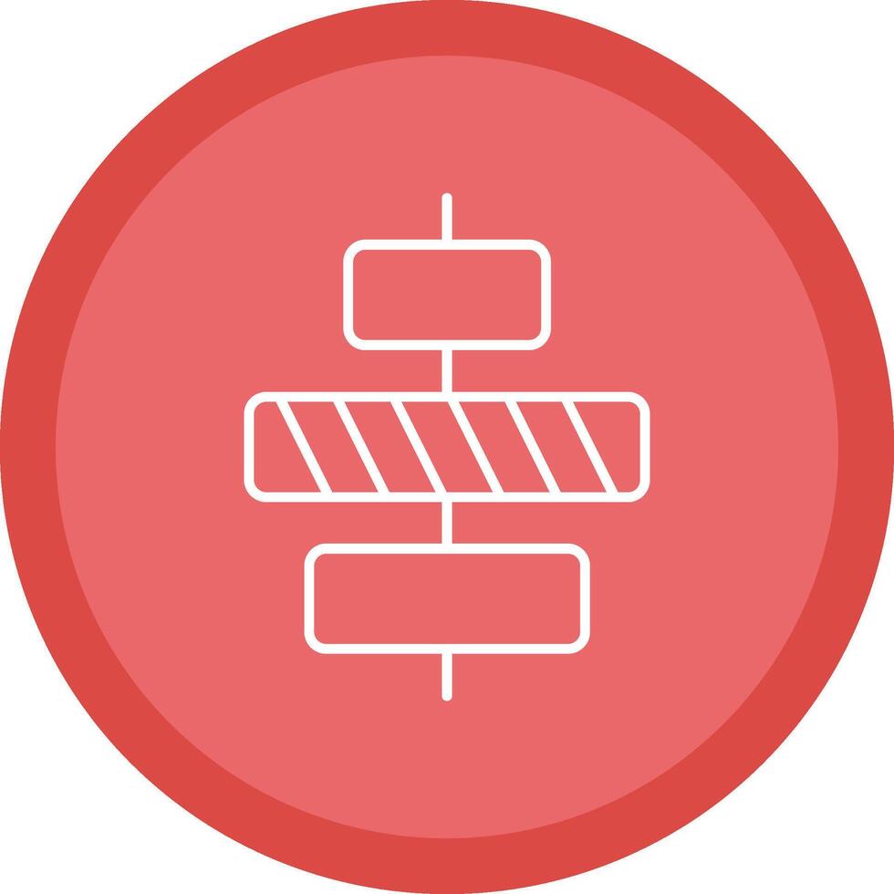Center alignment Flat Circle Multicolor Design Icon vector