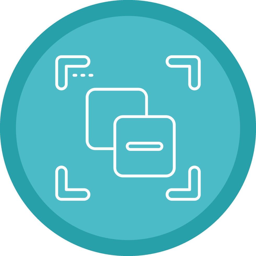 Substract Flat Circle Multicolor Design Icon vector