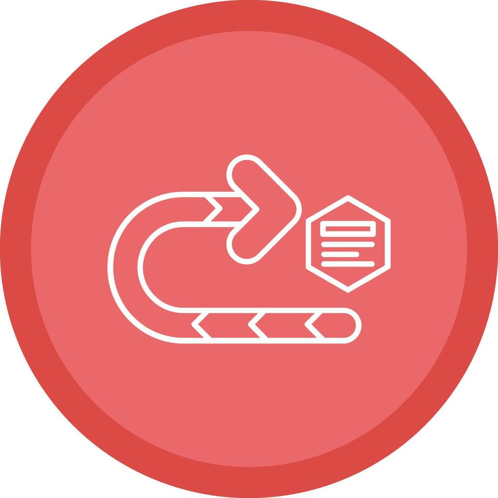 Right turn Flat Circle Multicolor Design Icon vector