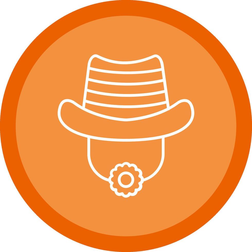 Hat Flat Circle Multicolor Design Icon vector