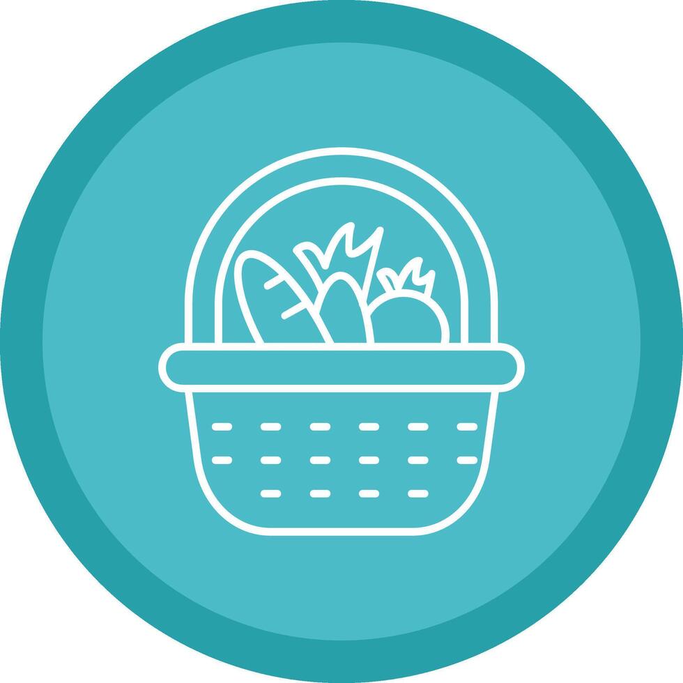 Basket Flat Circle Multicolor Design Icon vector