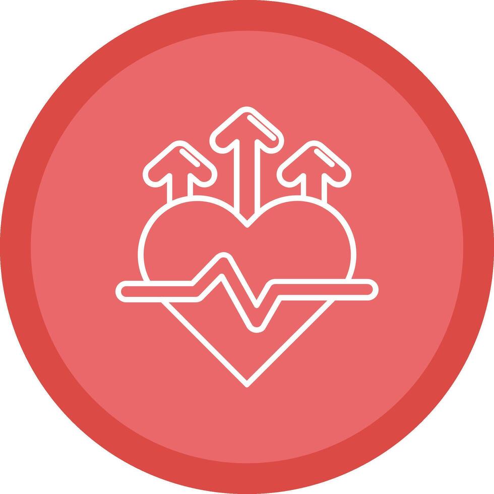 Heart rate Flat Circle Multicolor Design Icon vector