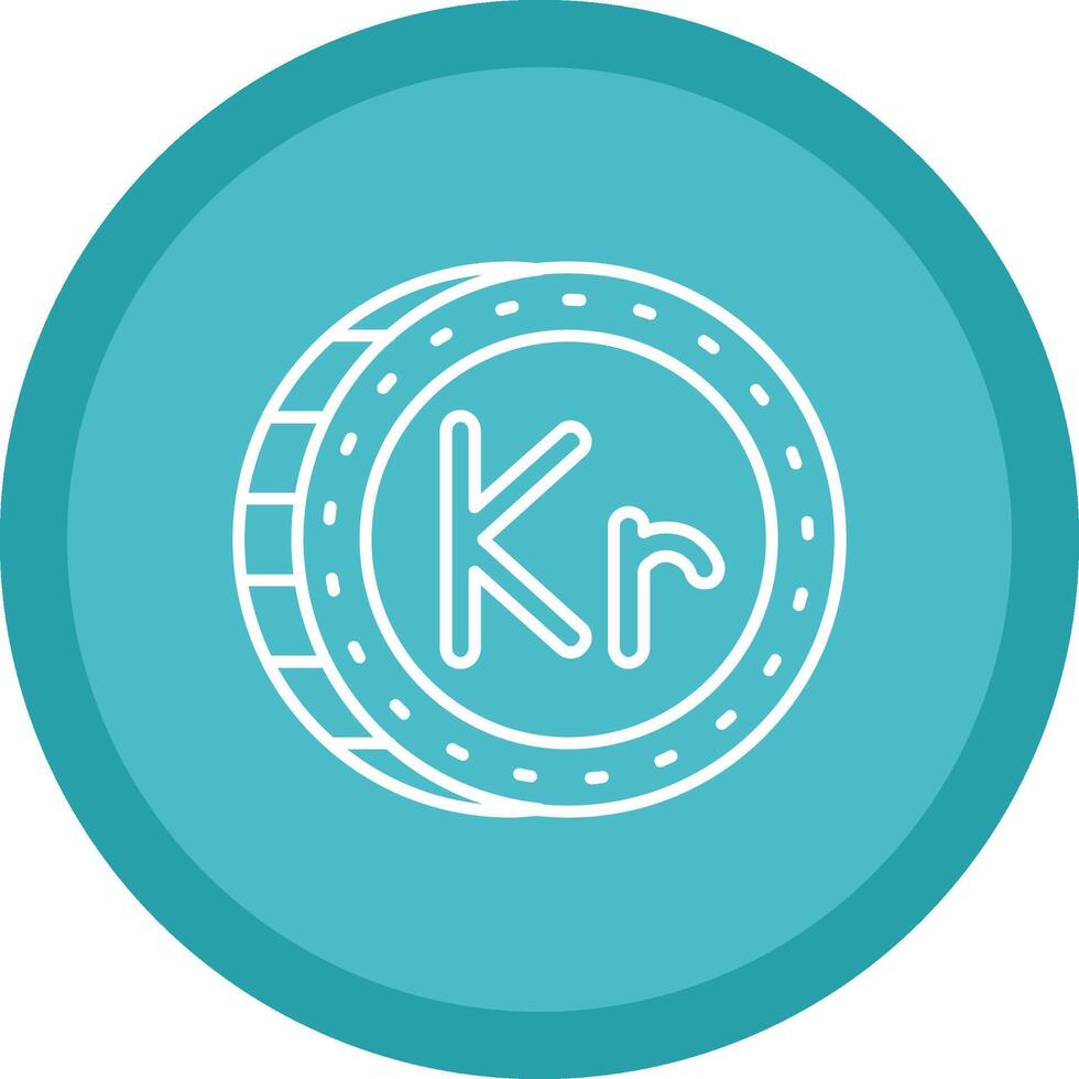 Krone Flat Circle Multicolor Design Icon vector