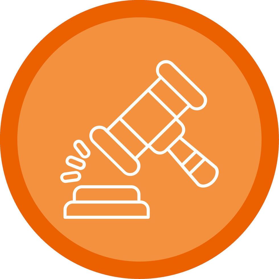 Gavel Flat Circle Multicolor Design Icon vector