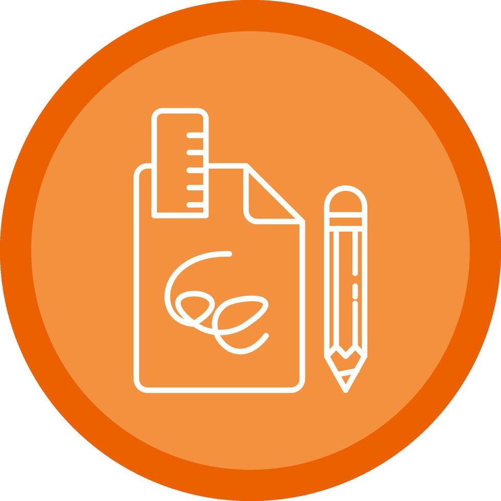 Draft Flat Circle Multicolor Design Icon vector