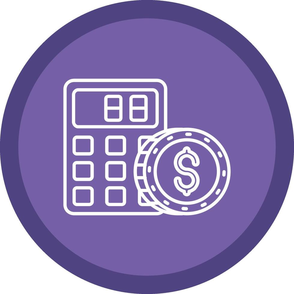 Calculator Flat Circle Multicolor Design Icon vector