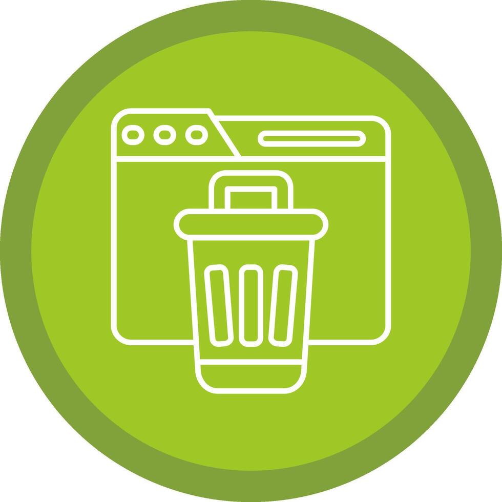 Bin Flat Circle Multicolor Design Icon vector