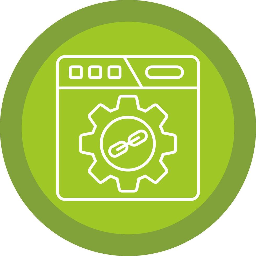 Backlink Flat Circle Multicolor Design Icon vector