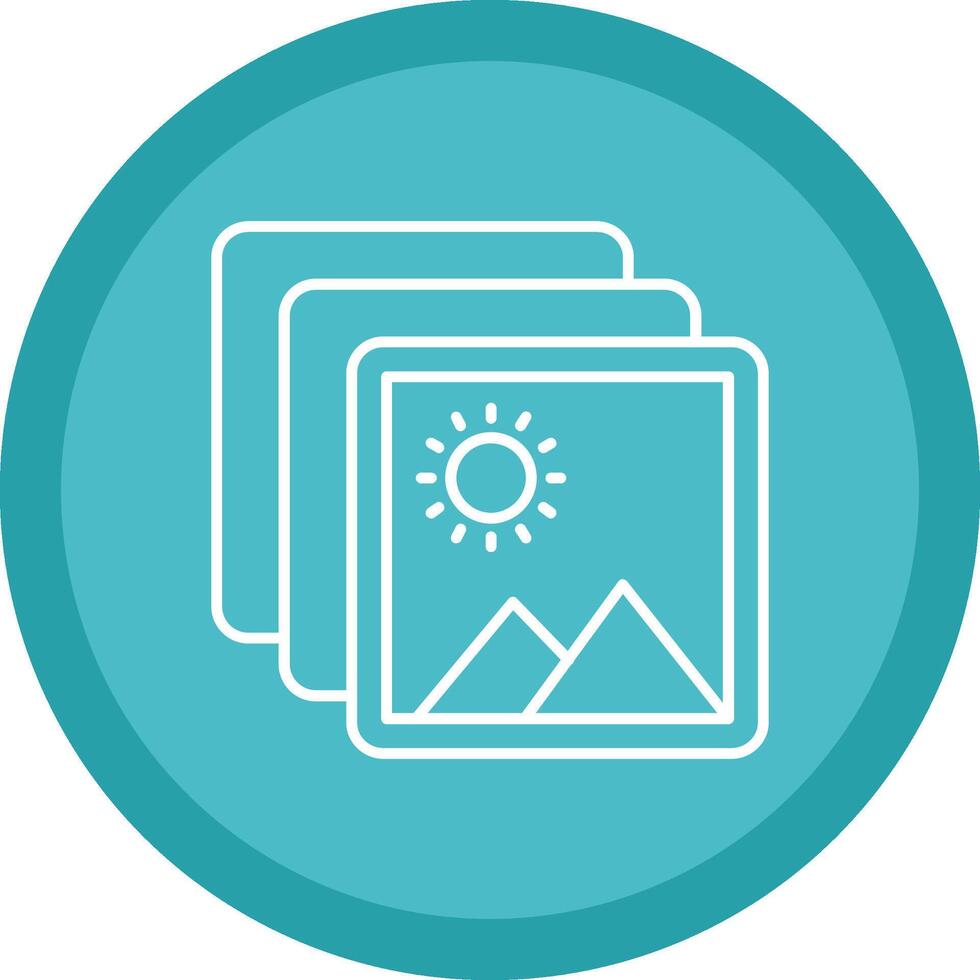 Gallery Flat Circle Multicolor Design Icon vector