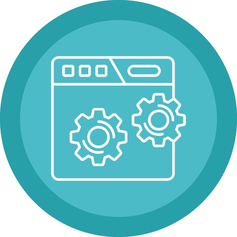 Web setting Flat Circle Multicolor Design Icon vector