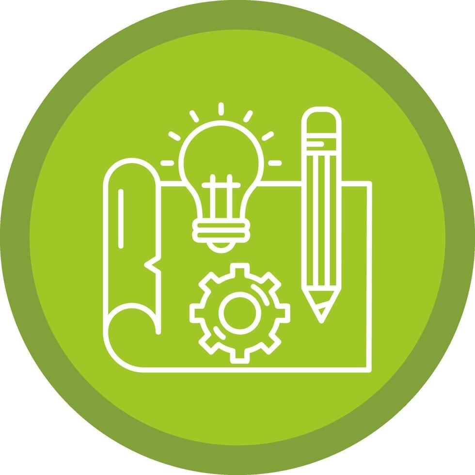 Blueprint Flat Circle Multicolor Design Icon vector