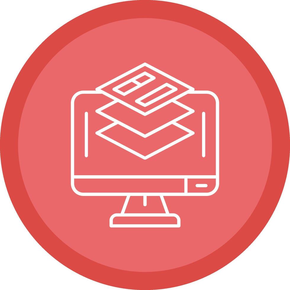 Layer Flat Circle Multicolor Design Icon vector